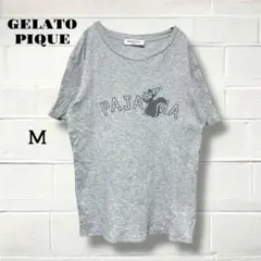 ジェラートピケ/半袖Tシャツ/グレー/ルームウェア/綿100%/ゆったり/M/夏