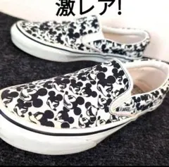 VANS×disney】ミッキー＆ミニー チェッカー柄 スリッポン 26cm - メルカリ