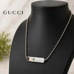 GUCCI グッチ ネックレス SV925 プレート ボールチェーン レディースのサムネイル