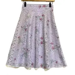 ミッシュマッシュ　花柄レース フレアスカート