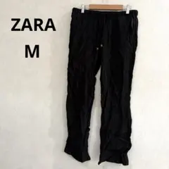 【ZARA】ザラ　カジュアルパンツ　ブラック　無地　　ウエストゴム