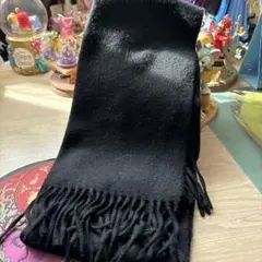 Universe 黒い 細長い マフラー カシミヤ100% フカキ