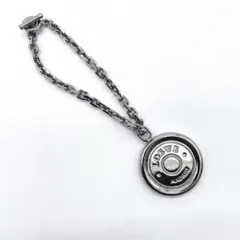 LOEWE ロエベ キーホルダー コインモチーフ バッグチャーム シルバー