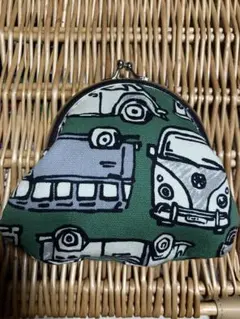 車デザイン がま口ポーチ