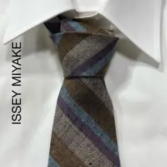 TG2763 ISSEY MIYAKE ストライプ リネン ネクタイ 日本製