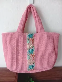 ヌビバッグ インド刺繍 ハンドバッグ 大人可愛い 韓国風 ハンドメイド（A646のサムネイル