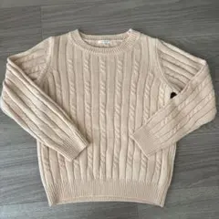 lounieルーニィ　ケーブルニット　サーモンピンク系　フリーサイズ