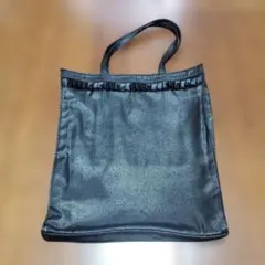 ブラック フリル付き パーティーバッグ　サブバック　トートバッグ