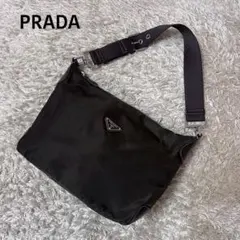 ☆美品☆プラダ　ショルダーバック　ハンドバック　カーキ　ナイロン　レザー