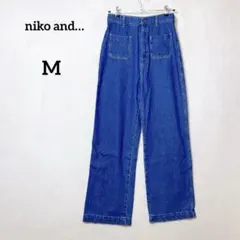ニコアンド ハイウエスト ワイドデニムパンツ『M』コットン100のサムネイル