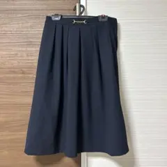 ネイビー フレアスカート ひざ丈のサムネイル