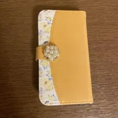 スマホケース iphone 12mini イエロー　ショルダー 手帳型 手帳