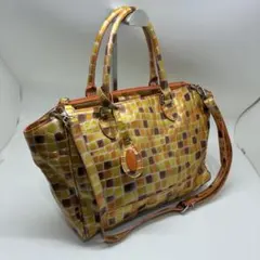 美品　COCCO FIORE ツーウェイトートバッグ クロコ型押し エナメルのサムネイル