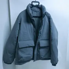 美品　GU ヒートパデッドスタンドブルゾン XLサイズ 05 GRAY