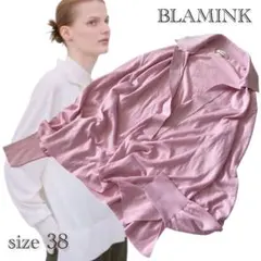 BLAMINK ブラミンク シルク カシミヤ スキッパー ニット ピンク 38のサムネイル