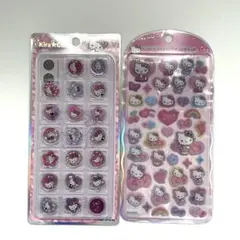 ハローキティ　キラコロ　おはじきシール　コットンパフィシール　2枚セット