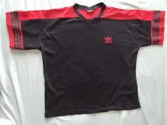 00s adidas セットアップ Tシャツ＆ハーフパンツ 黒×赤 ジャージ素材