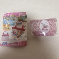 マロンクリーム　プールバッグ風ミニポーチ