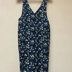 【新品】JUNKO SHIMADA 花柄エプロン ネイビーデニム風のサムネイル