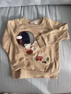 familiar トレーナー 100cm 気球とクマ刺繍