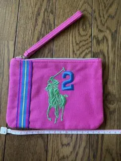 ポロ馬刺繍　ポーチ