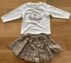 年度末セール❗️女の子洋服　コムサイズム　スカート➕長袖　90㎝