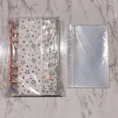 シール帳 クリアバインダー A6 リフィル10枚セット ピンク 桃色 星