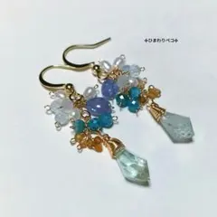 ミックス天然石②✢フックピアス　14kgf