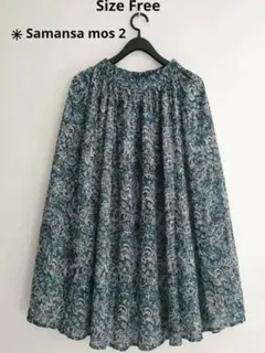 ＊♡456 Samansa mos2 blue　柄 フレアスカートのサムネイル