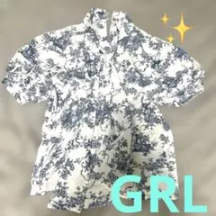 GRL トワルドジュイ柄 半袖ブラウス