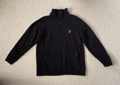 ブラック ハーフジップ トレーナー