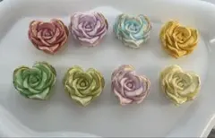 ソフトバラ　デコパーツ　ハンドメイド資材　約20ミリ　ハート　10個セット