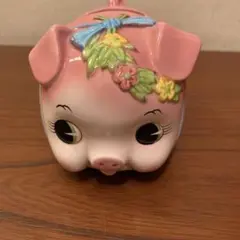 昭和レトロ 豚 ブタ ぶた 貯金箱　加藤工芸　陶器　ピギーバンク