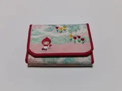 赤ずきん柄 がま口 三つ折り財布 ミニ財布