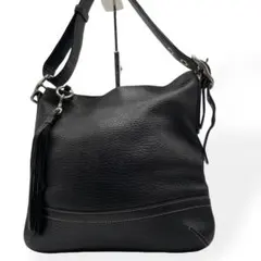 極美品　COACH コーチ　ショルダーバッグ 斜め掛け可 シボ革 レザー 黒