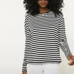 SHEIN ボーダーロングTシャツ