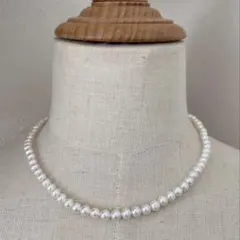 天然淡水パール　バロック　セミラウンド　天然色　ネックレス　ハンドメイドパーツ