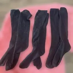 こ*し様 【3足セット】ブラックハイソックス3足セット黒スクールソックスハイソ