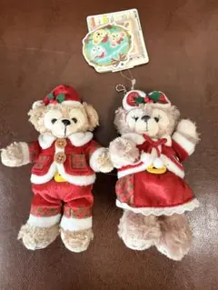 ダッフィー シェリーメイ ぬいぐるみバッジ クリスマス 2体セット