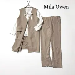 2847美品 ミラオーウェン フォーマル3点セットアップ ジレ