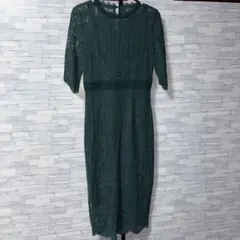 お呼ばれドレス 結婚式 披露宴 パーティー ドレス　ドレス　緑　深緑