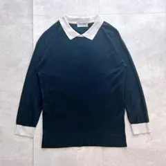 美品✨ ジョンスメドレー ニット バイカラー 襟付き シーアイランドコットン