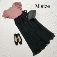 【コーデ売り】半袖カットソー＋チュールワイドパンツ　春夏コーデ　Ｍサイズ相当