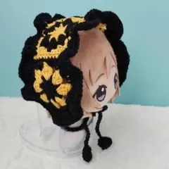 にじまるっと　ちびぐるみ　にじぬい　ぬい服　ヘッドドレス 〈黒色×黄色〉