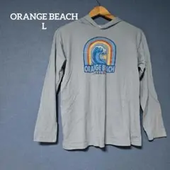 ORANGE BEACH 【L】 フード付き 長袖 カットソー グレー ブルー