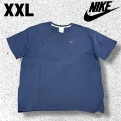 OLD Nike swoosh logo 刺繍 Tシャツ XXL ネイビー