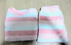 レディース ルームウェア 上下セット ピンク ボーダー