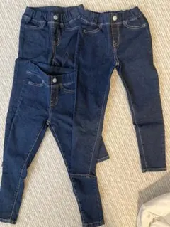 GU スキニーパンツ 110ダークブルー