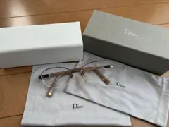 Christian Dior グレージュオーバルフレームメガネ度入り