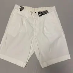 GIORGIO ARMANI シアサッカー ベルト付ホワイトハーフパンツ